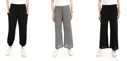 Red Circle Womens Bundle of 3 Comfortable Elastic Waist Summer Lounge Pants Bundle of 3 Comfortable Elastic Waist Summer Lounge Pants
