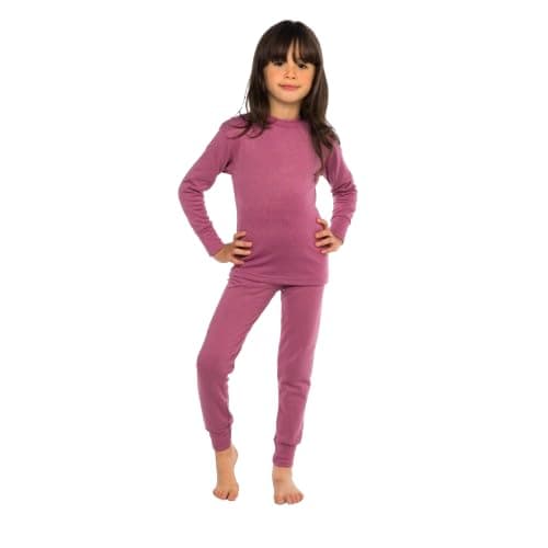 Cotton Zone Kids boys and girls organic cotton thermal Underwear set cashmere Coordinated outfit