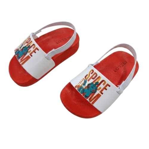 N ان Boys Space Jam Printed Backstrap Slide Sandals