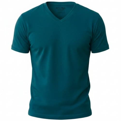 ISTANBUL MODEL Men’s V-Neck T-Shirt, Short Sleeve Plain Tee, 95% Cotton & 5% Spandex Stretch, Classic Fit, Pack of 1