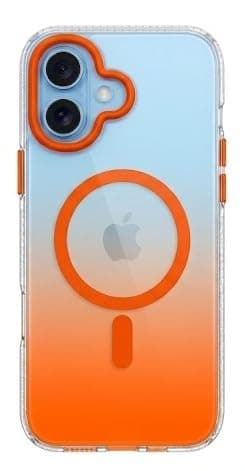 Strong Magnetic For (iPhone 16 Plus) Case, Skin-Friendly [Compatible with Magsafe] [Military-Grade Test Protection] Never Yellow Slim Translucent Matte For Case (Orange) Cellular phone case