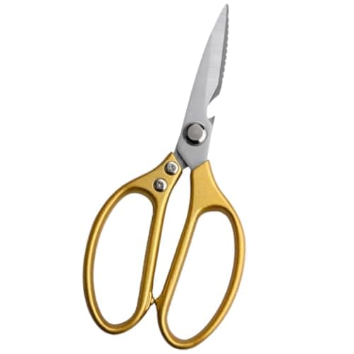 Premium Stainless Steel Kitchen Scissor, Heavy Duty Poultry Shears for Meat, Chicken, Seafood, Vegetables, Herbs, BBQ, Multi-Function Kitchen Tool with Bottle Opener (Gold)