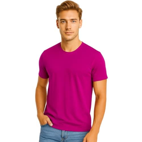 ISTANBUL MODEL Men’s Plain T-Shirt, Round Neck Short Sleeve Tee, 95% Cotton & 5% spandex Stretch, Regular Fit, Pack of 1