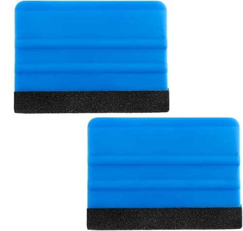 YSTrillion 2Pcs Felt Squeegee,Vinyl Wrap Squeegee,Soft Felt Edge Decal Tool for Car Vinyl Wrap,Window Tint,Wallpaper,Decal Sticker,Anti-Scratch Trimming Tool(Blue)