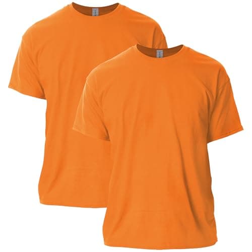 GILDAN Men's T-Shirt (Pack of 2), Safety Orange, XXL
