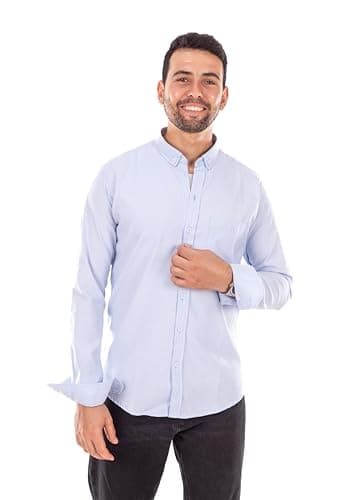 plain Oxford cotton full-button shirt from White Eagle
