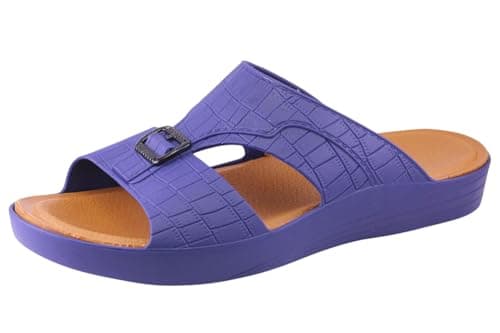 ROMBA Men's Slippers Comfortable PVC Classic Slippers, Non-Slip Sole for Outdoor and Daily Use Sandal