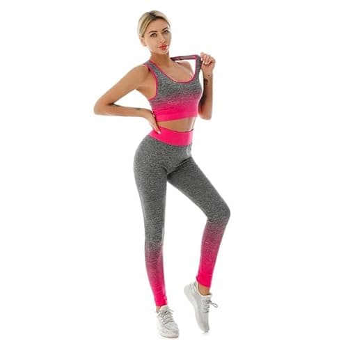MIZAYEH Women's Seamless Comfortable Sports Set with Bra and Leggings - Sports Push Set for Workout & Gym Apparel