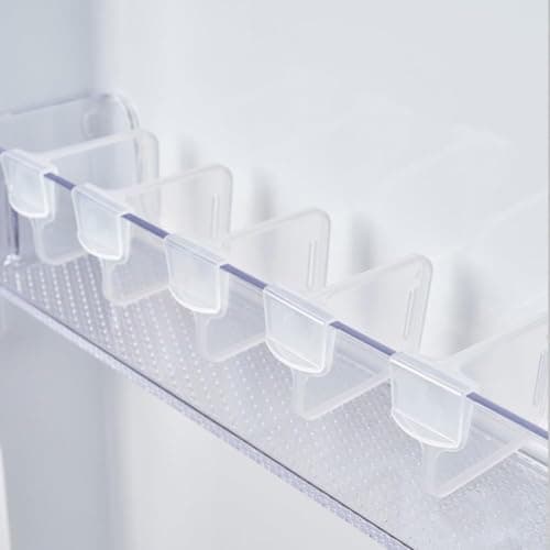 Clear Acrylic Refrigerator Door Organizer Bin Set with 5 Compartments Transparent Fridge Storage Box for Sauces Bottles and Bags 5.5x7.5cm Size Caddy