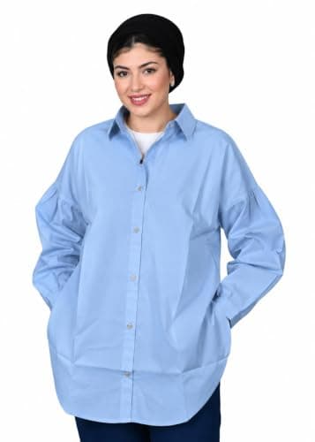 Schmeez Women's Cotton Oversize - Baby Blue | Cotton Material, Oversize Cut Shirt