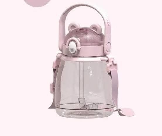 Generic Water bottle,Material: Pure acrylic,Includes a straw,Features a push-button opening and a locking mechanism,Comes with a carrying strap,Secure, leak-proof lid,1000 ml,Multicolors, .db