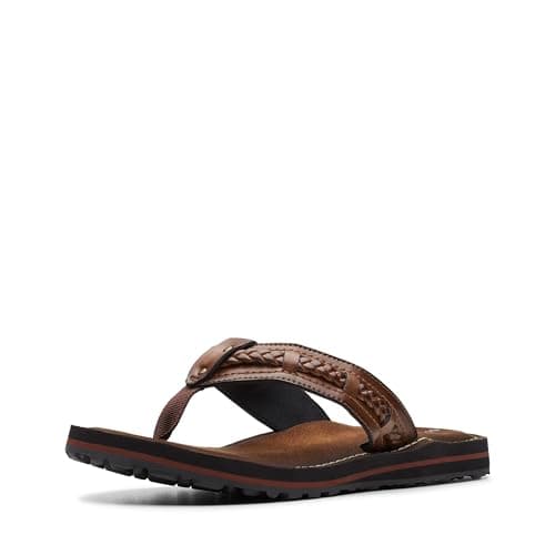 Clarks Women's Fenner Nerice Flip Flop, Honey Synthetic, 8