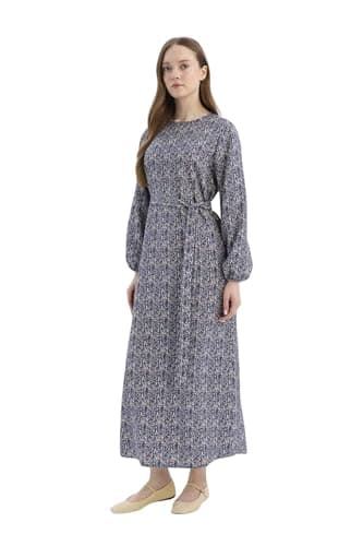DeFacto womens Regular Fit C Neck Long Sleeve CNS Dress & Skirt Long Sleeve Woven Dress E5247AX Long Sleeve Woven Dress