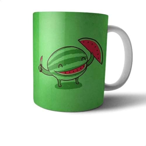 Ceramic Watermelon Print Mug - Multi Color Drinking cup