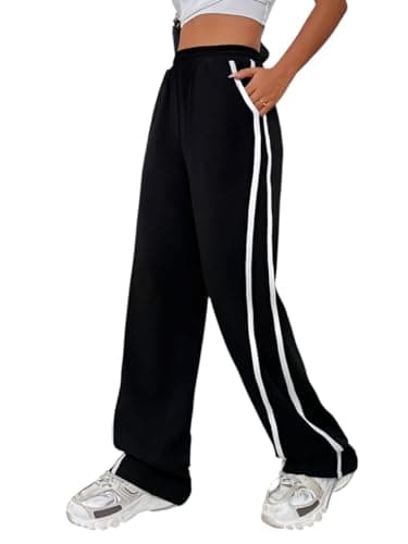 Miza Wide Leg Wide Sweatpants with Side Pockets - Summer Milton Cotton Material - Black and Grey Colors for Girls and Women Pants