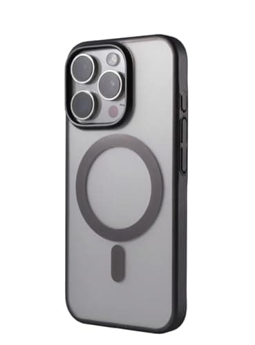 Magnetic Case Compatible With (iphone 13 Pro) Clear Rubber Back Fingerprint Resistant Raised Edges to Protect the Camera Fingerprint Resistant (Black) Cellular phone case