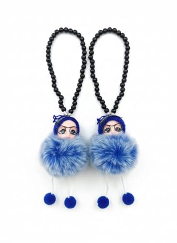 Beautiful and elegant chain - streamlined and elegant shape - modern shape - car - blue * white pendant (2 pieces)-SAcar Auto part