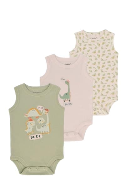 junior Unisex Sleeveless Printed Bodysuit - 7213 Baby & Toddler Underwear Set (pack of 3) Leotard