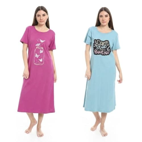 KADY Womens Bundle of 2 sleepshirt short sleeves Bundle of 2 sleepshirt short sleeves