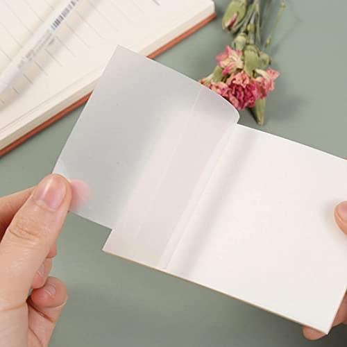 Transparent Sticky Notes 100pcs Clear Self-Stick Note Pads, 5cm*5cm Transparent Self Adhesive Removable Waterproof Notes Perfect for Writing and Taking Notes on Books