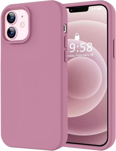 Compatible With Designed for iPhone 12 Case, Designed for iPhone 12 Pro Case, Silicone Shockproof Phone Case with [Soft Anti-Scratch Microfiber Lining] 6.1 inch (Lavender Purple) Cellular phone case
