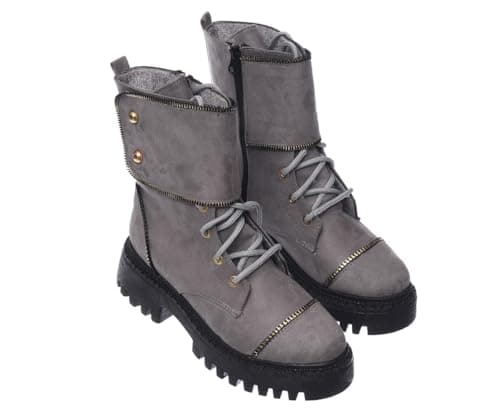 B&W womens B&W-W060-Grey Sneaker Boot