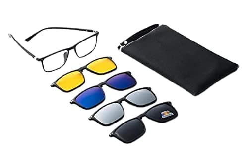 4 in 1 Magnetic Clip On Sunglasses Polarized Glasses For Travel, 2284