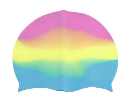ALNASSER Kids Silicone Swim Cap Multi Design Comfort, Free - Multicolor MS1089757