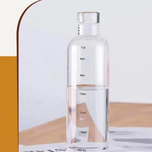 1000ml Crystal Clear Digital Water Bottle Leak-Proof Lid for Juice Water