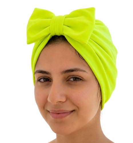 Women's Lycra material Turban with Front Bow Knot, Stretchable Viskon Fabric, One Size Fits All, Elegant Headwrap for Casual and Formal Wear