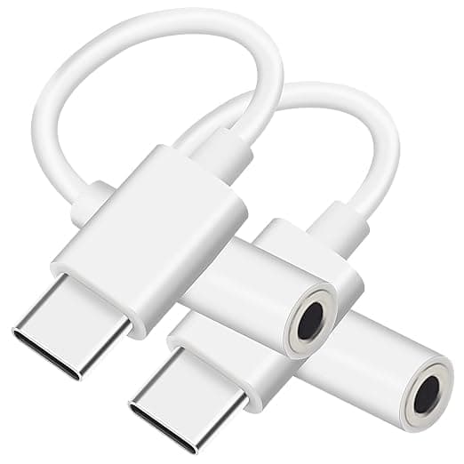 USB C to 3.5mm Headphone Jack Adapter, USB Type C to Headphone Jack Aux Audio Adapter Cable Compatible with Samsung Galaxy S22, S21, S20, Note 20, 10+, A73, A53, Pixel and More (2 Pack) Multicolor