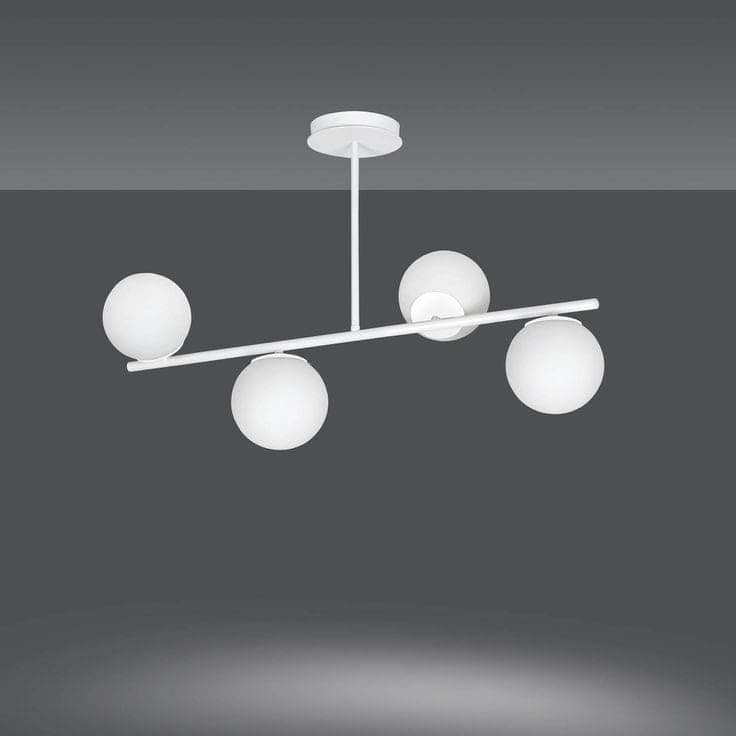 Generic Pendant Light 4 Bulb Without Bulbs 30x60x30cm White