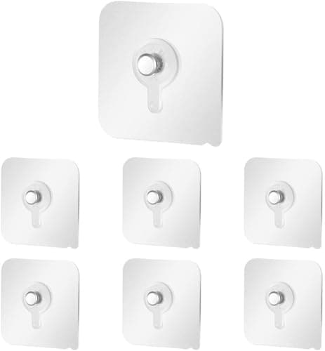 Circle M 10-Pack Transparent Self-Adhesive Hooks: No-Drill for Pictures Clocks with Nail Hook – Clear