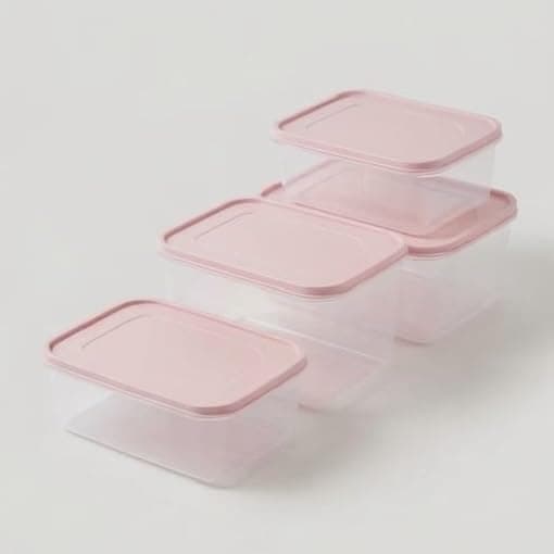 4-Piece Food Storage Containers Set Microwave Freezer Safe 1L 1.5L 2.5L 4L
