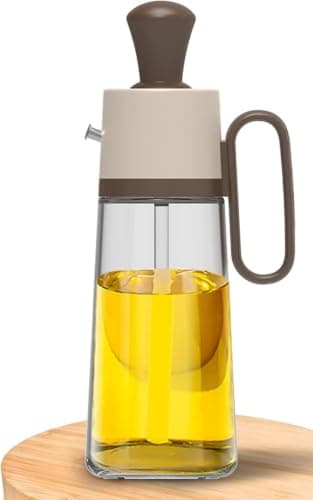 630ml Glass Oil Dispenser Bottle with Integrated Silicone Basting Brush