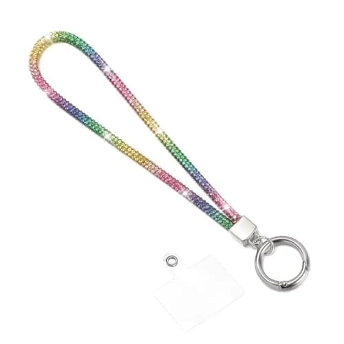 Glitter Rhinestone Phone Lanyard 24cm Phone Wrist Straps Keychain Hanging Anti-lost Rope Crystal Phone Strap Body strap