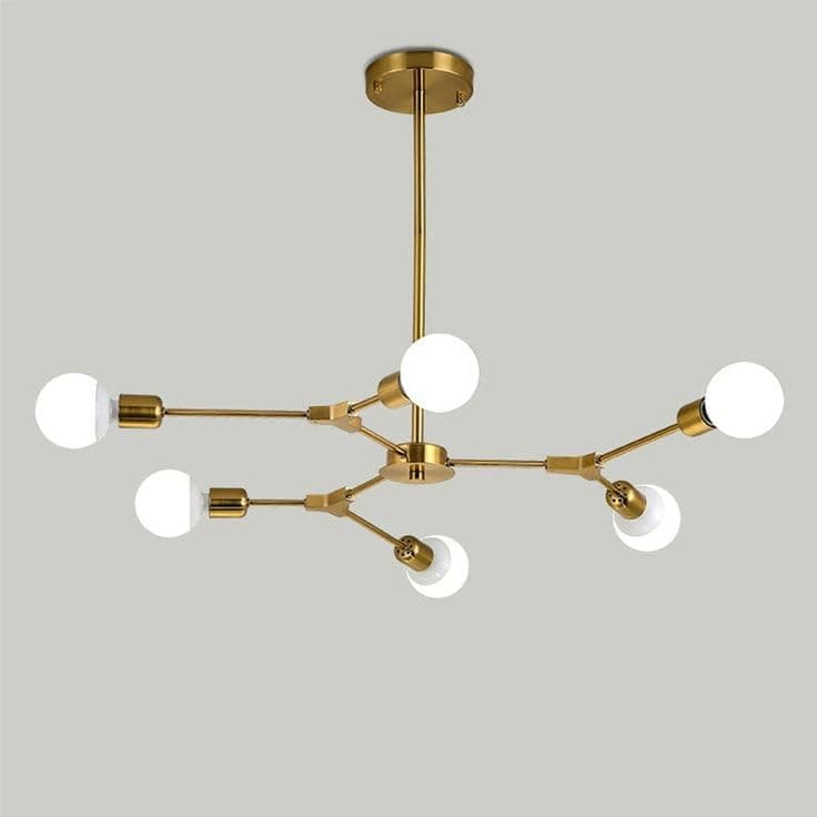 Generic Pendant Light 6 Bulb Without Bulbs 30x30x25cm Gold