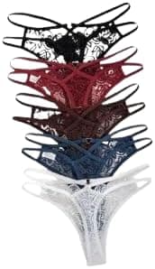 Women's Panties Set of 5 - Hollow Lace Design | Multiple Colors - Light and Comfortable Material - Code 7631 Underpants