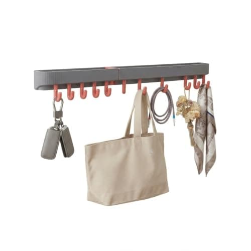 Multi-Purpose Rotating 8-Hook Hanger Wall Mounted Adhesive Utility Storage Rack for Kitchen Bathroom and Tight Spaces Space Saving Hanging Organizer