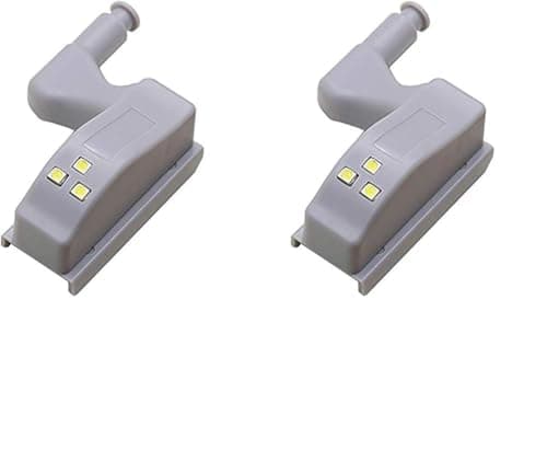 Wireless LED Cabinet Lights 2-Pack with Automatic Door Sensor, Battery Operated Under Counter & Drawer Lighting, Easy Install Interior Illumination