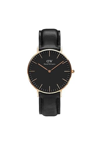 Daniel Wellington Classic Watch Unisex , Japanese Quartz Movement, Analog Display, Black Leather Strap-DW00100139