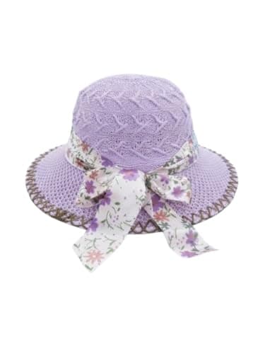 Kids Sun Hat Girls Beach Summer Holiday Hat Cute Fashion Hat for Kids | Beach And Summer,Wide Brim Protection,Floral Fabric Tie,Suitable For Infant, Open Woven Design