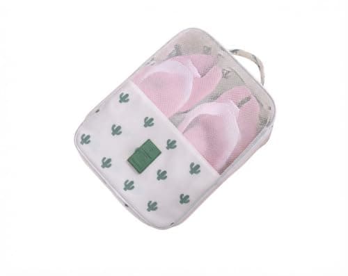 Double Layer Shoe Organizer Bag Zippered Travel Gym Storage Case