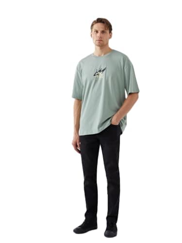 LC WAIKIKI Man Crew Neck Short Sleeve Printed Combed Cotton Men's T-shirt