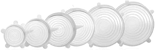 6 Pieces Reusable Kitchen Tools Bowl Cover Pan Lid -Premium Stretch Silicone Lids- Stretch Silicone Bowl Lid Container lid