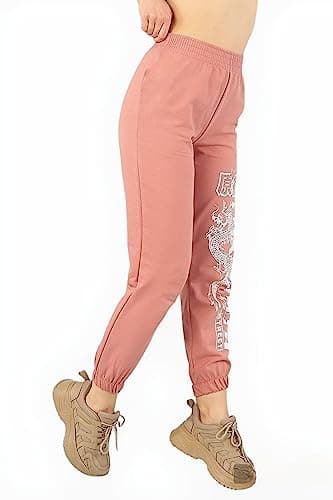 MIZAYZA Women's Sweatpants – Soft Cotton & Polyester Milton Material – Shrinkage & Wrinkle Resistant – Sweat Pants for Girls & Women Elastic High Waist