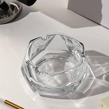 Generic glass ashtray, Pure glass, clear, Imported, .ri