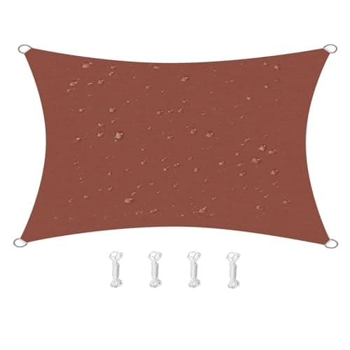 HOMPER Awning Sun Shade Oxford Fabric UV Protection for Balcony Patio Garden Camping Outdoor (Rust Red 2 x 3 m) Shade sail