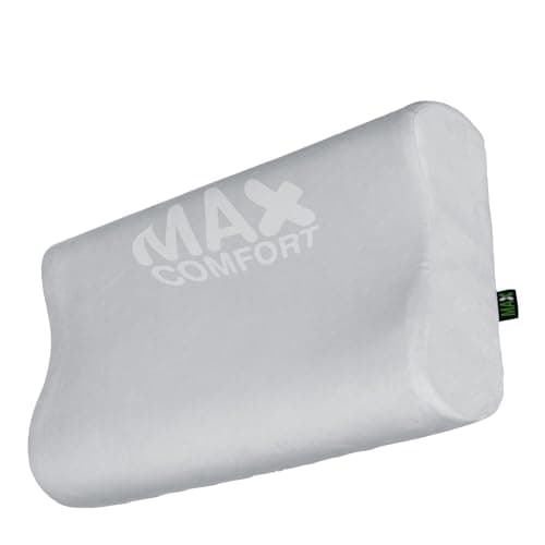 Max Comfort American Memory Foam Medical Sleeping Pillow for Neck and Shoulder Pain, Off White (Off White)