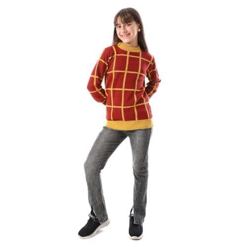 CAESAR Womens Unisex wool pullover with a plaid design Unisex wool pullover with a plaid design Outerwear